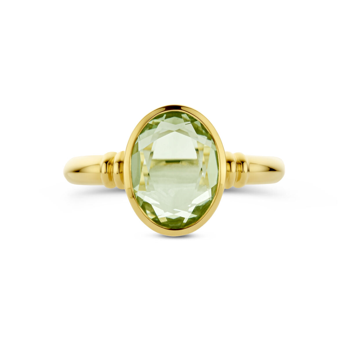 anello ametista verde 14K oro giallo