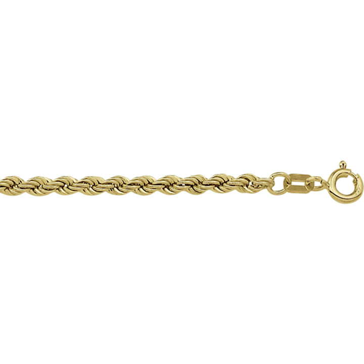 Een close-up van de Van der Kooij Collectie armband koord 2,7mm met een karabijnsluiting en ronde ringsluiting op een witte achtergrond.