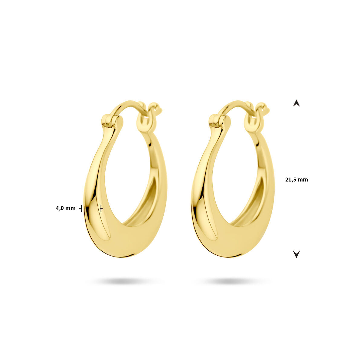 orecchini a cerchio tubo tondo 21,5 mm 1 micron argento placcato (giallo)