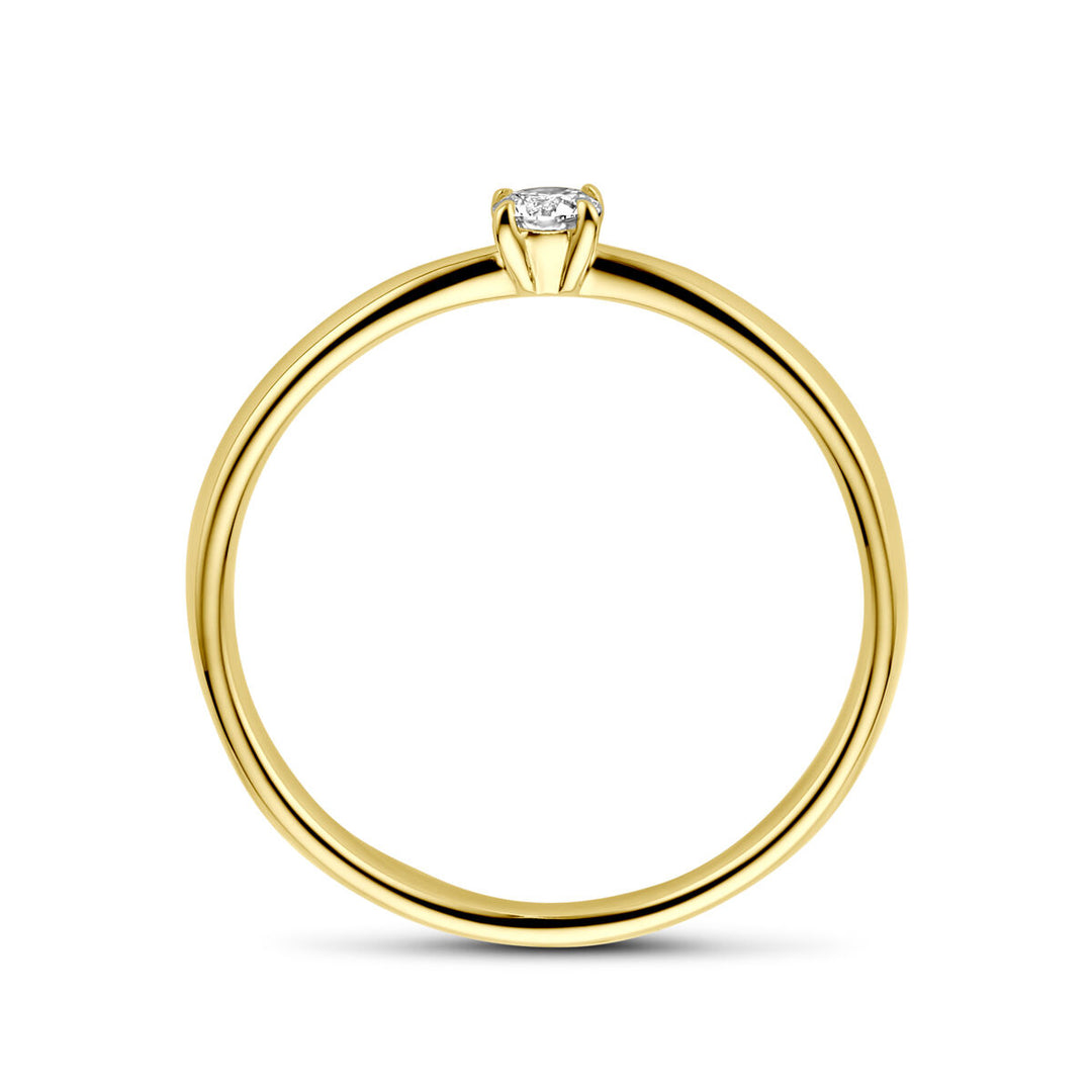 anello di fidanzamento diamante 0.10ct h si oro giallo 14K