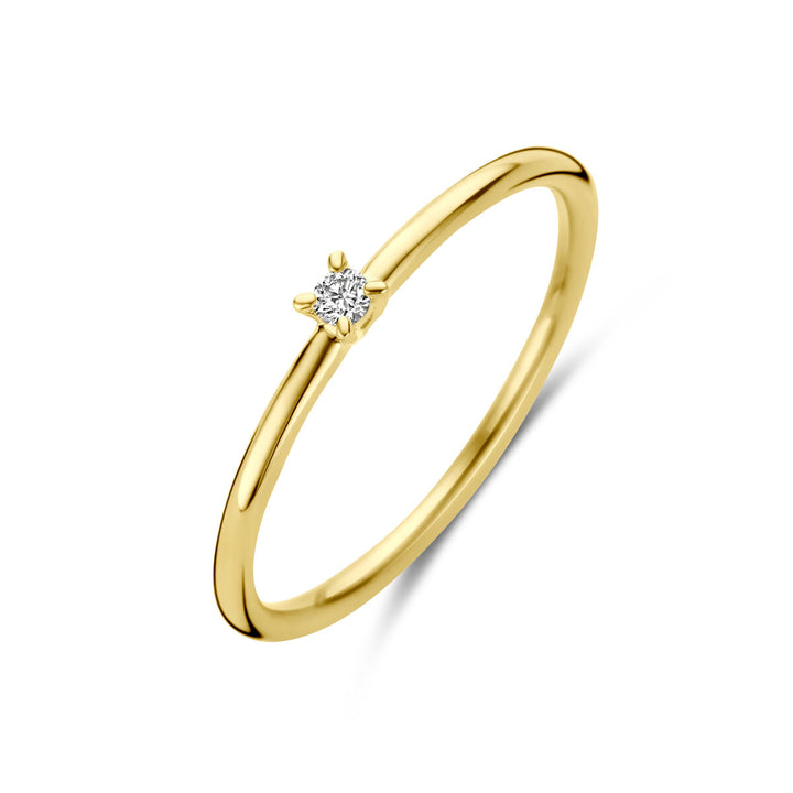 anello diamante 0.03ct h si 14K oro giallo