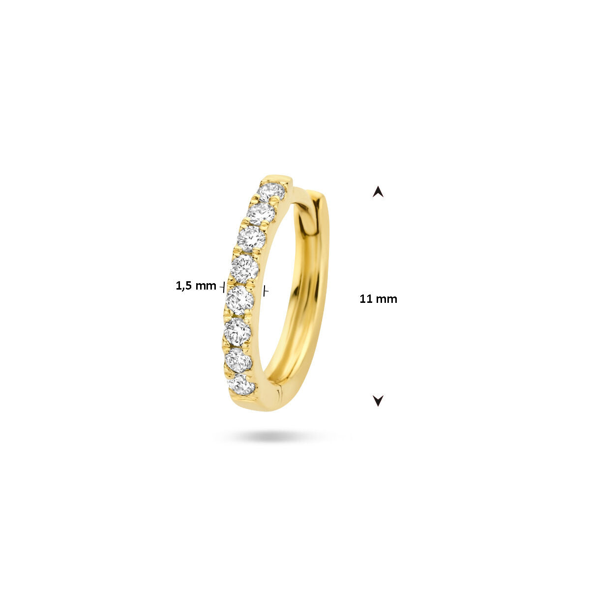 orecchino a clip diamante 0.075ct g si al pezzo oro giallo 14K