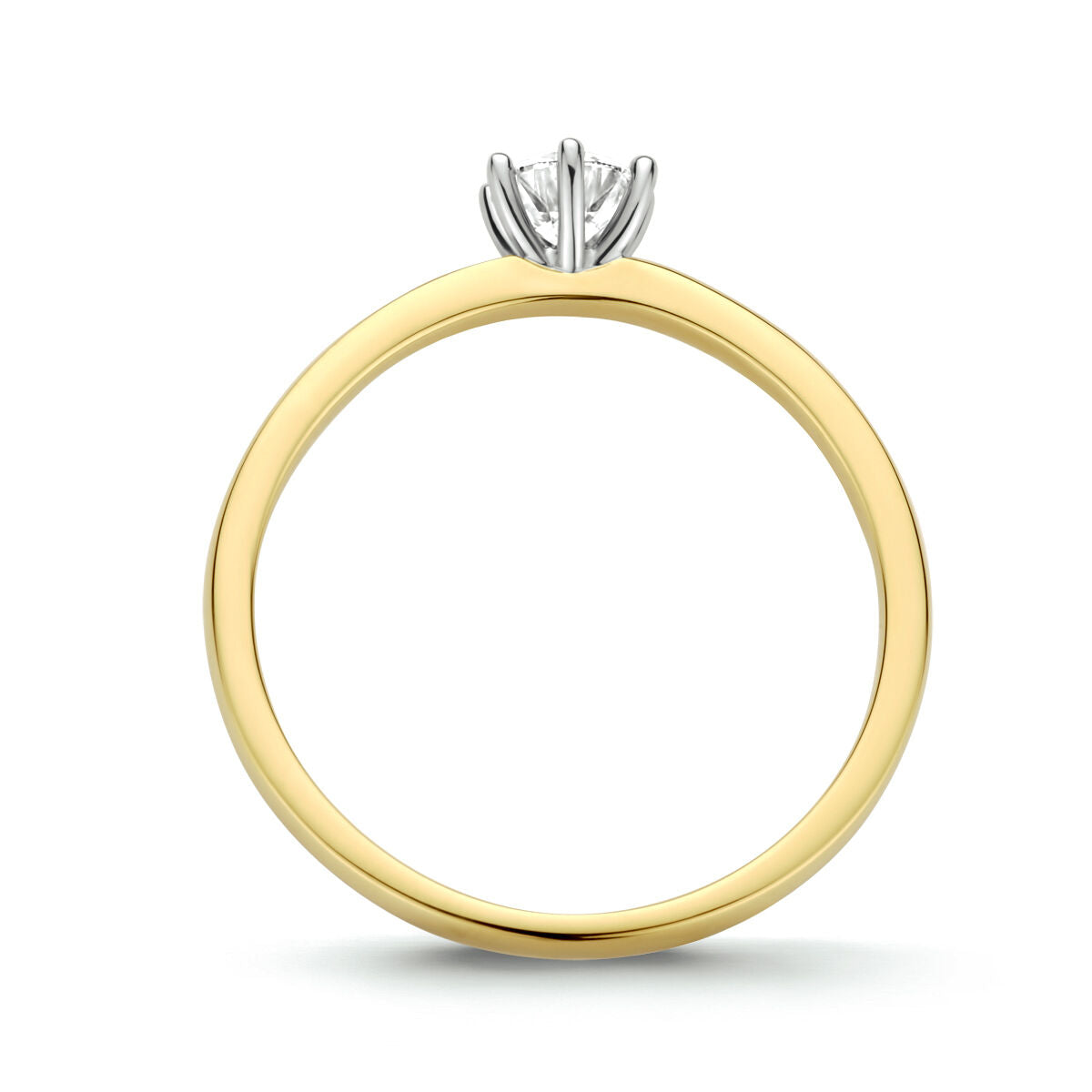 anello diamante 0.25ct h si oro bicolore 14K giallo/bianco