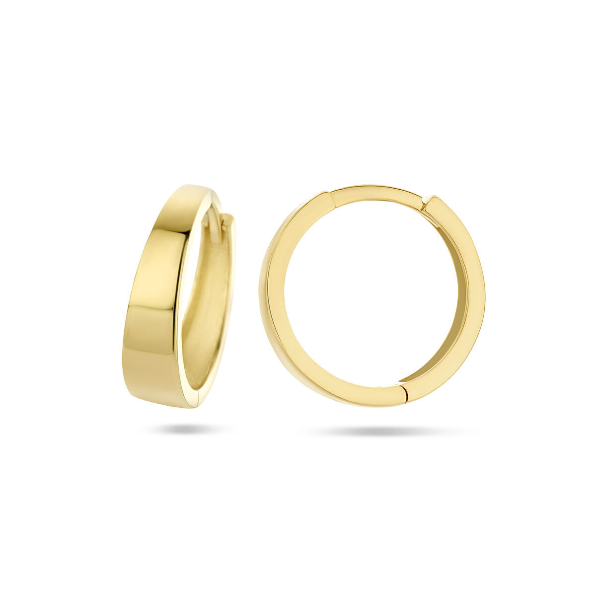orecchini a cerchio con chiusura a scatto 14K oro giallo