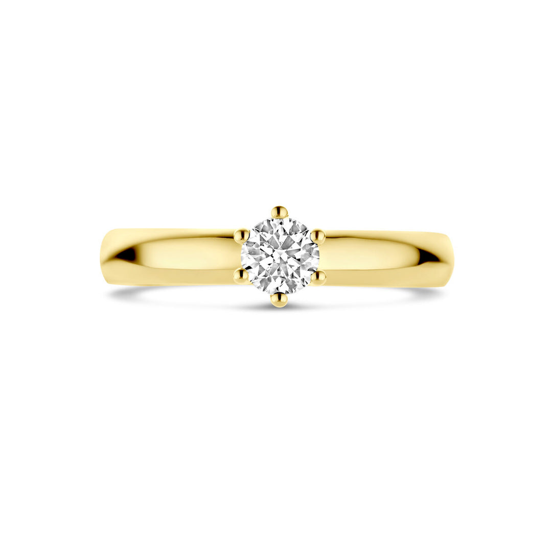 anello di fidanzamento diamante 0.33ct h si 14K oro giallo
