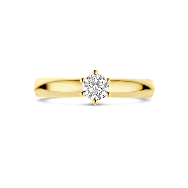 anello di fidanzamento diamante 0.33ct h si 14K oro giallo