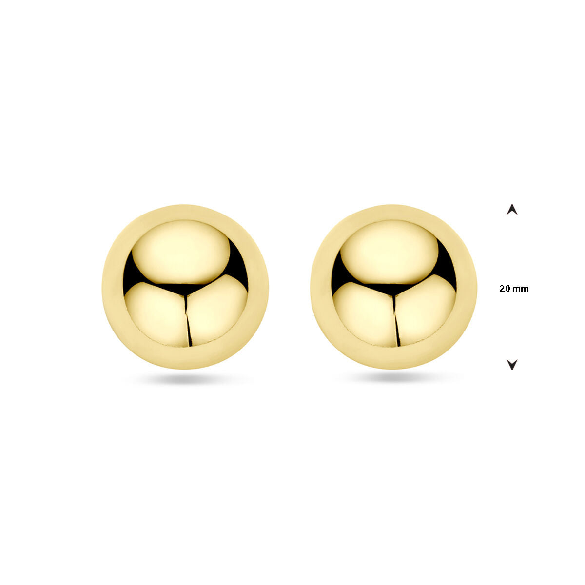 orecchini a bottone semisfera 1 micron argento placcato oro (giallo)