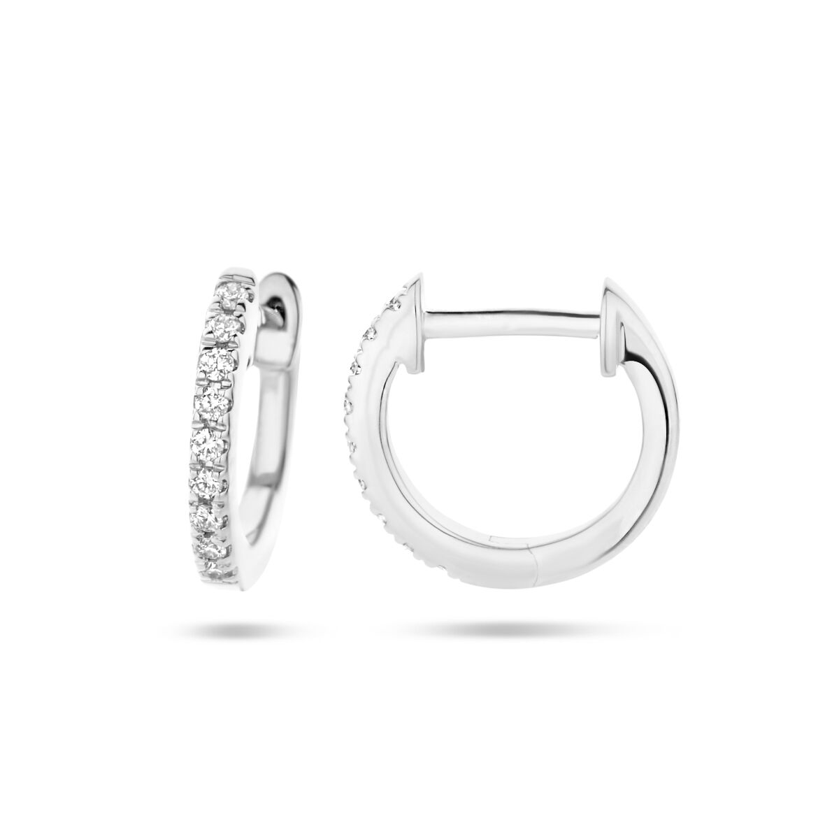 orecchini a cerchio diamante 0.06ct (2x 0.03ct) h si oro bianco 14K