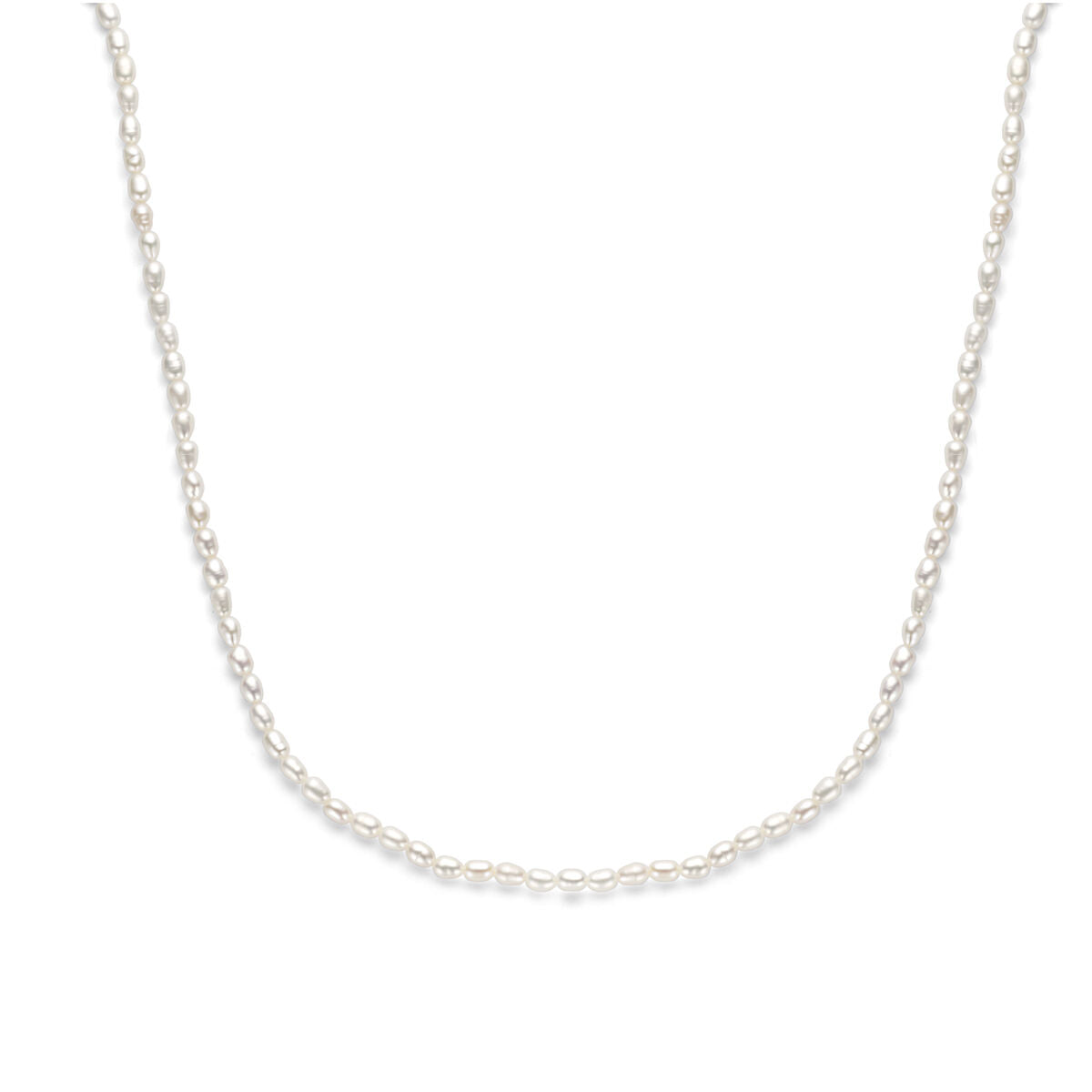 Zilveren ketting van gerhodineerd 925 zilver met een parel, met een verfijnde schakelstructuur.