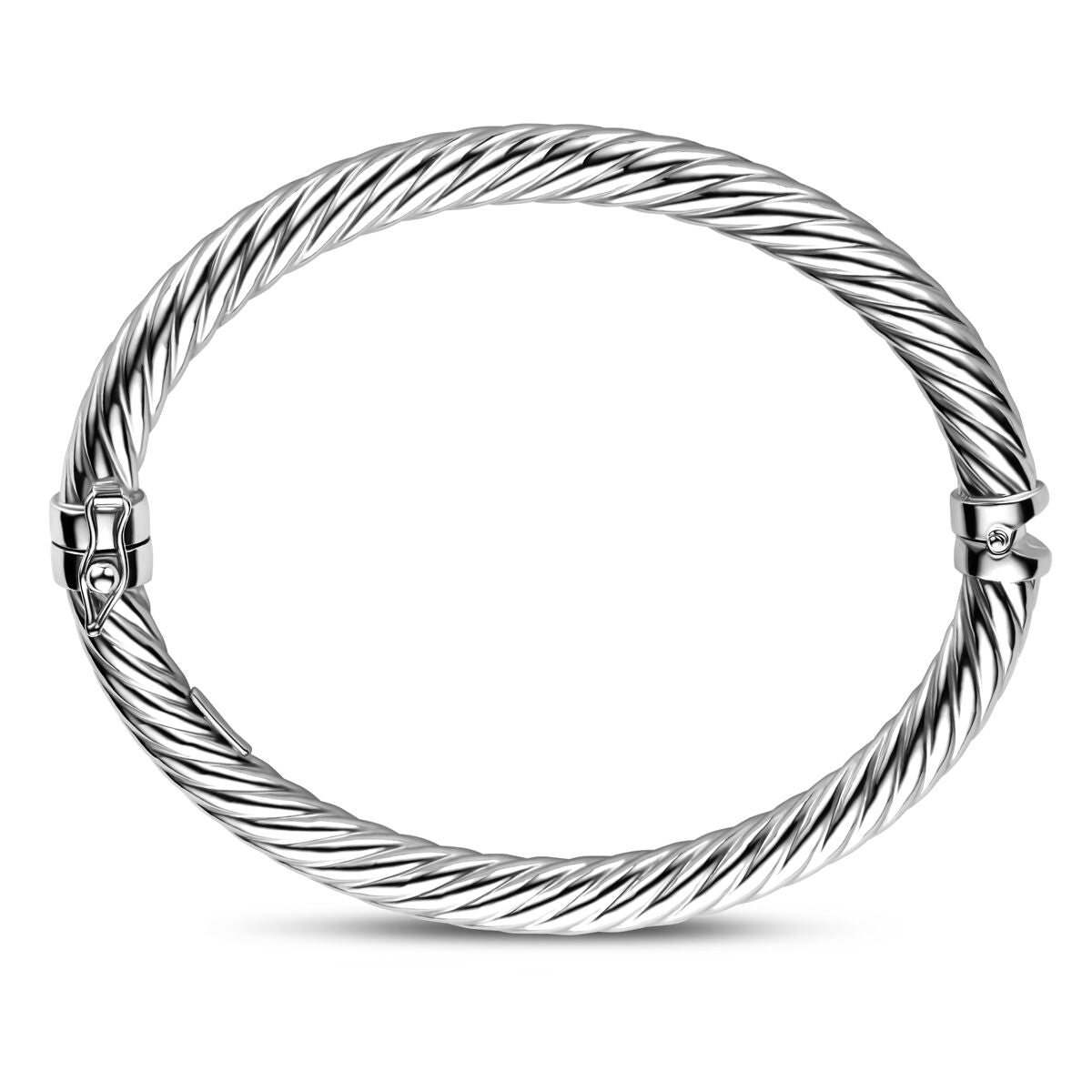 Bracciale bangle in argento 925 rodiato