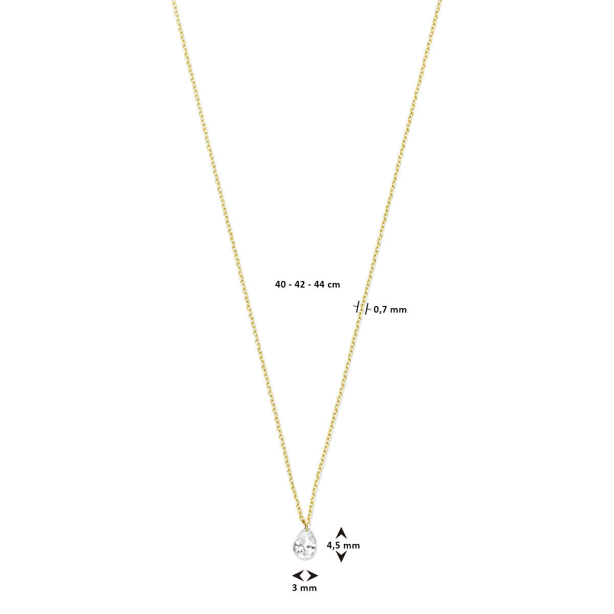 collana diamante 40 – 42 – 44 cm 0.20ct g si 18K oro giallo