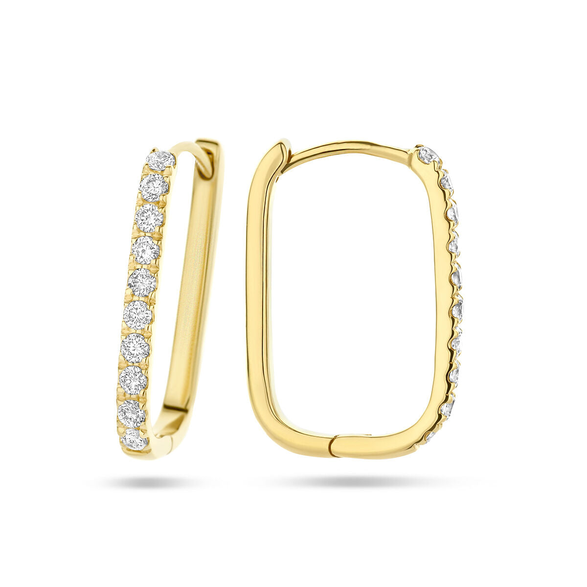 orecchini a cerchio paperclip diamante 0.22ct (2x 0.11ct) h si 14K oro giallo