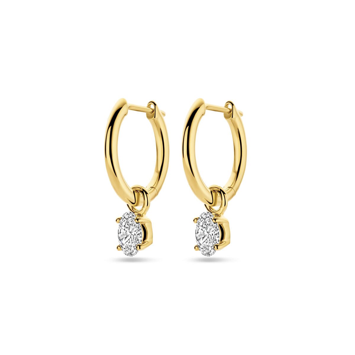 Orecchini in oro giallo 14K con diamanti lab-grown da 0,5 ct (2x 0,25 ct) a forma di goccia.