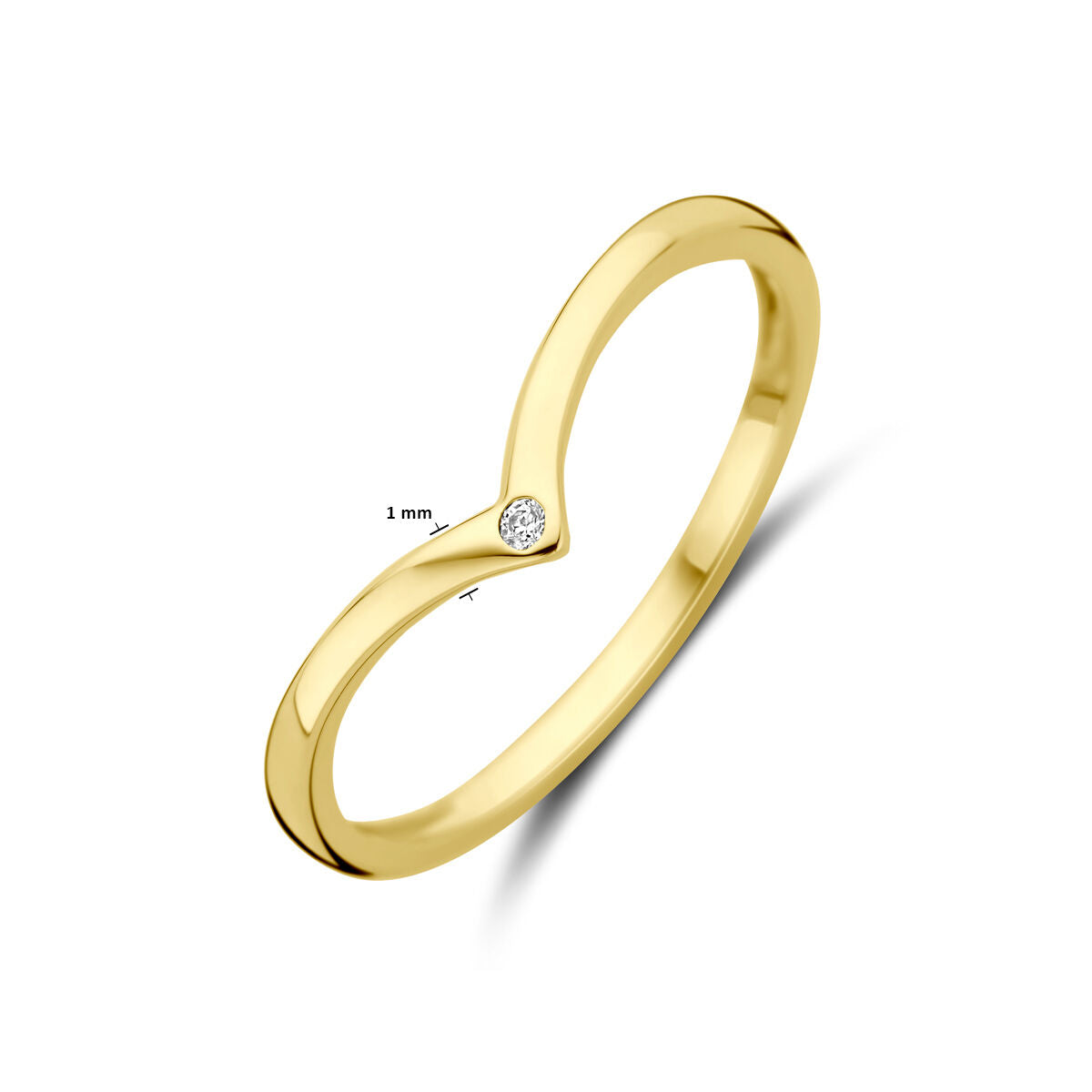 anello zircone 14K oro giallo