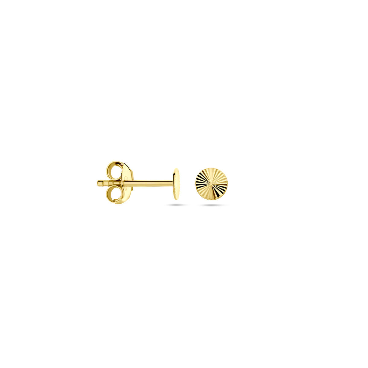 orecchini a perno sfaccettati 4,0 mm 14K oro giallo