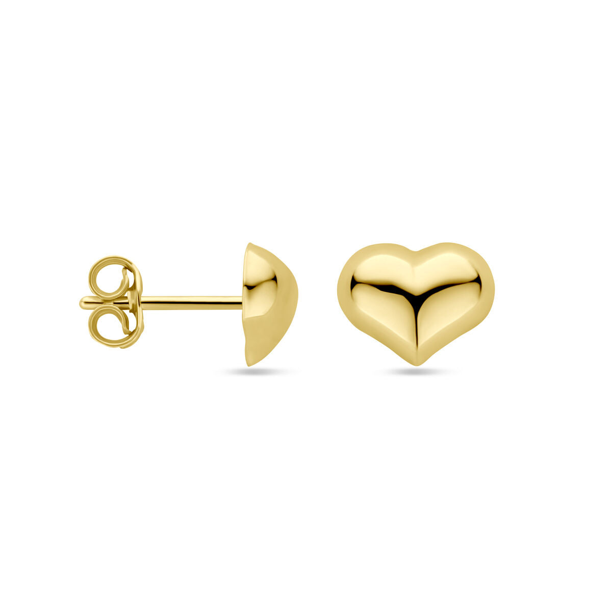 orecchini a bottone cuoricino 5,5 mm 14K oro giallo