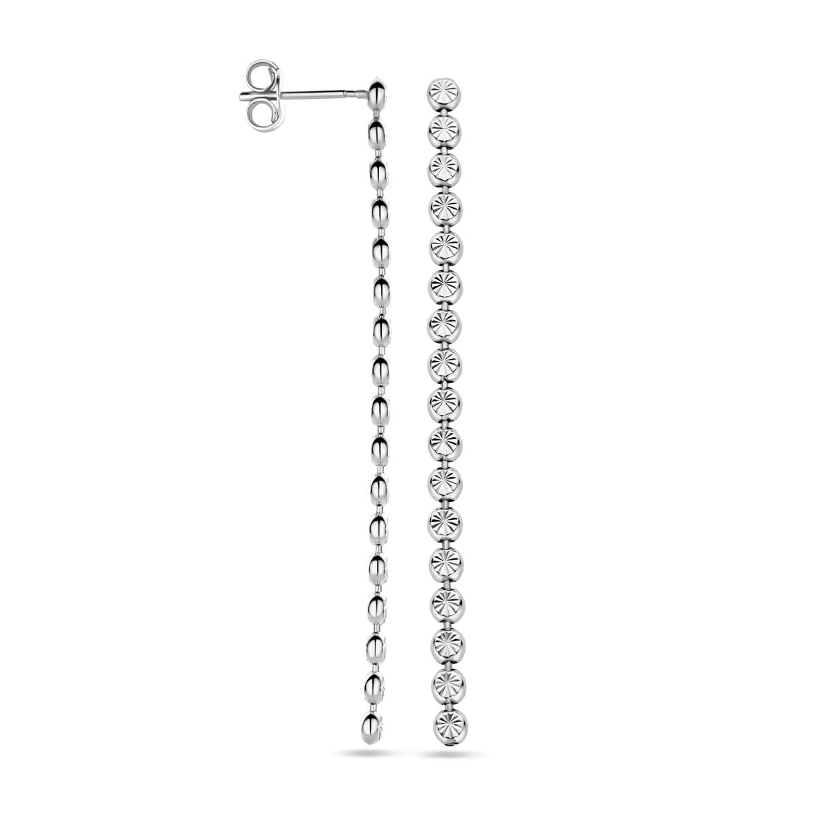 orecchini pendenti diamantati 55 mm argento rodiato