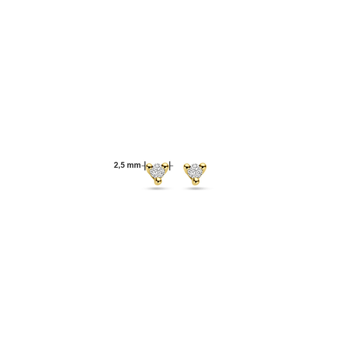 orecchini a bottone diamante 0.04ct (2x 0.02ct) h p1 oro giallo 14K