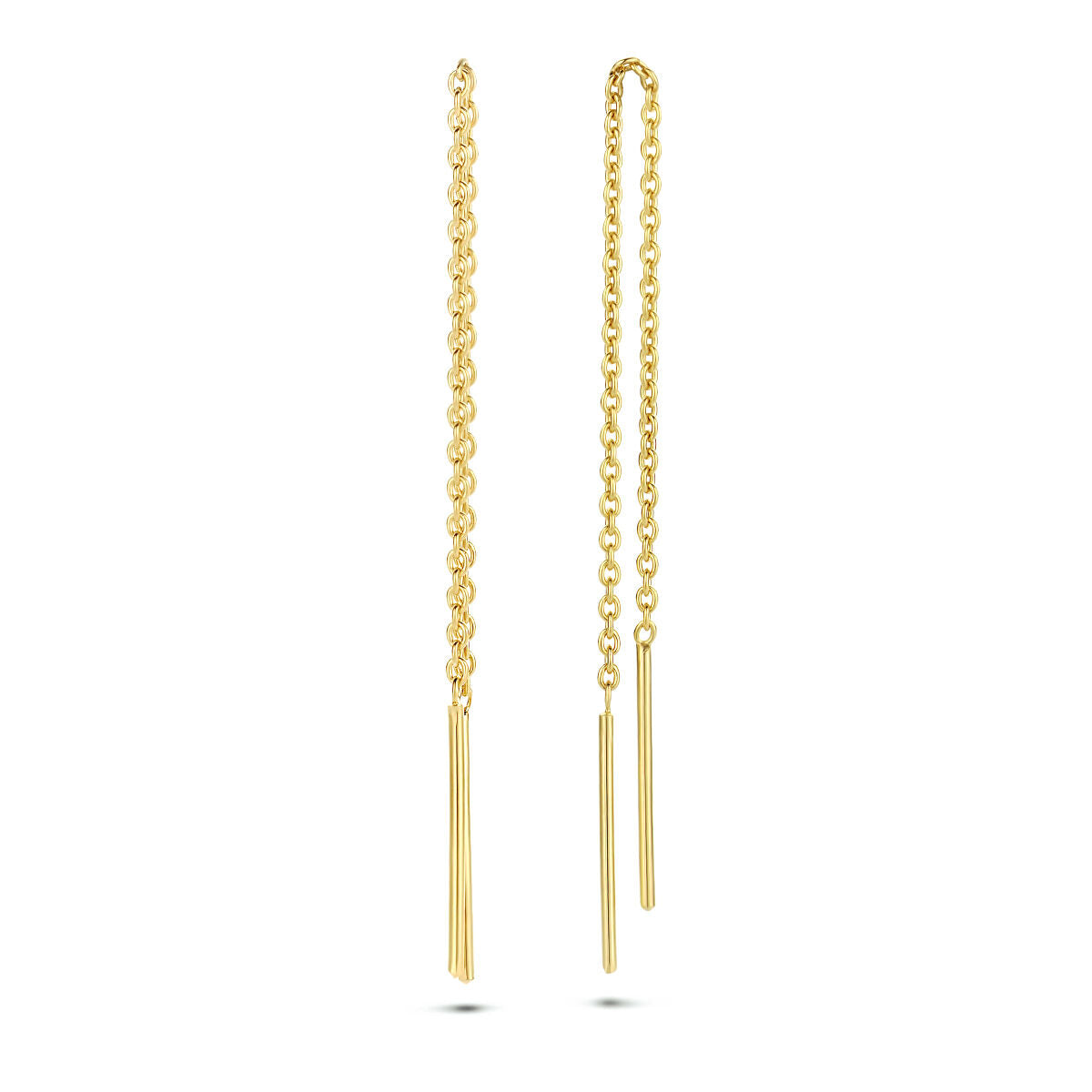 orecchini a filo barretta 1 micron argento dorato (giallo)
