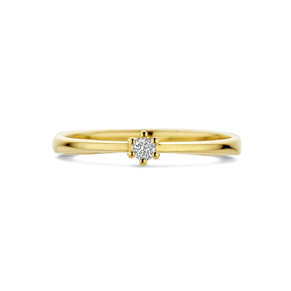 anello diamante 0.05ct h si 14K oro giallo