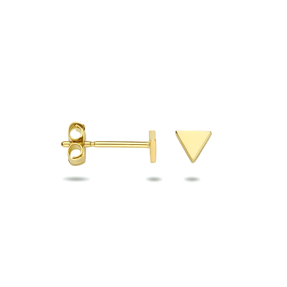 Orecchini a bottone triangolo oro giallo 14K