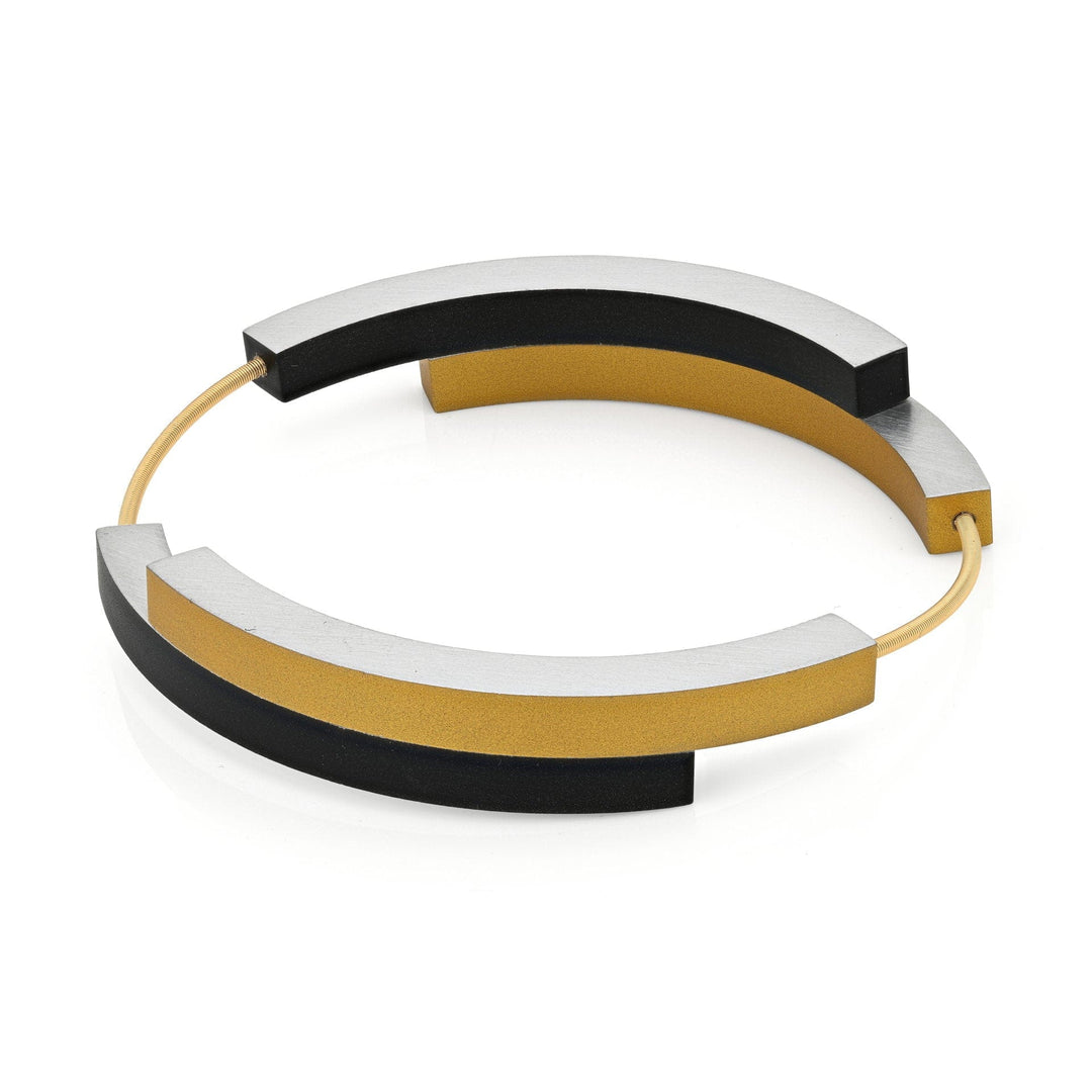 Bracciale Quattro archi Nero color oro AG32ZG