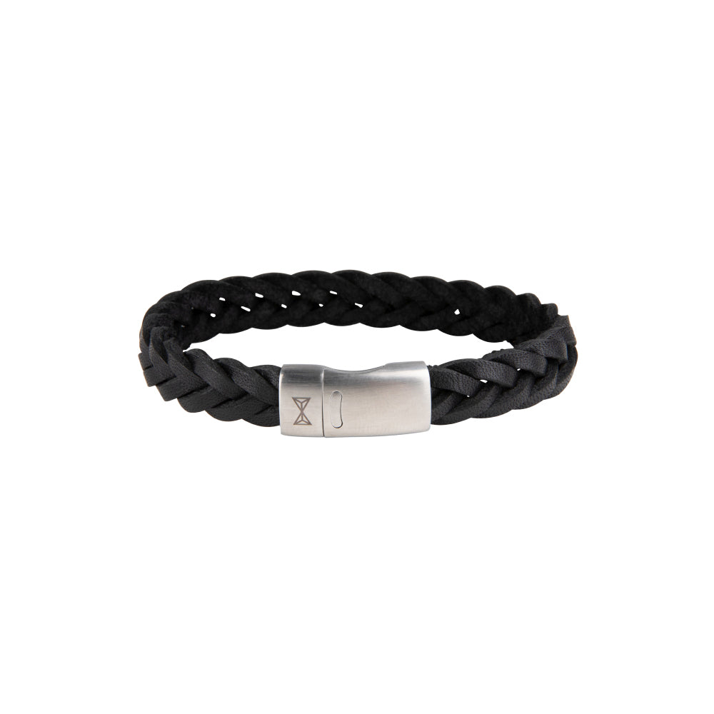 Bracciale in pelle da uomo - Iron Big Wave Black