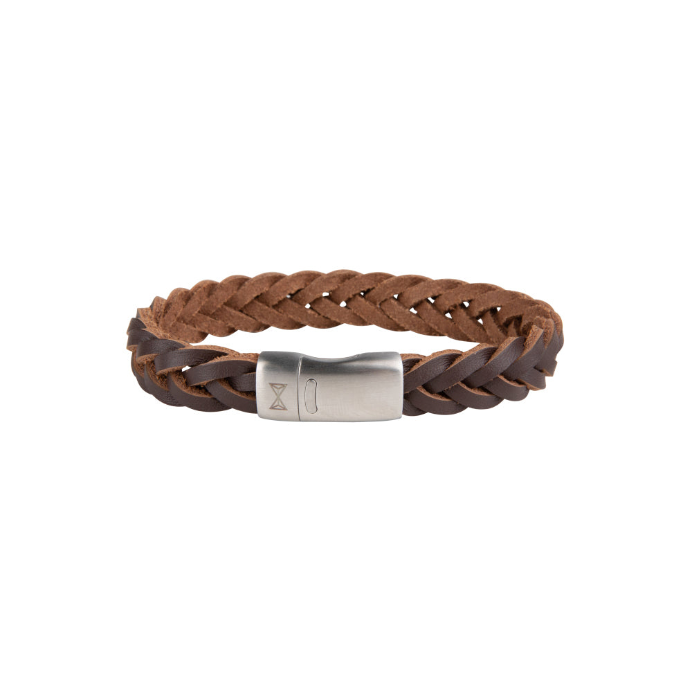 Bracciale in pelle da uomo - Iron Big Wave Brown