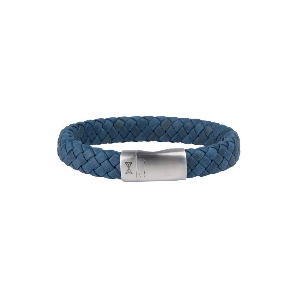 Bracciale in pelle da uomo - Iron Jack Navy Blue