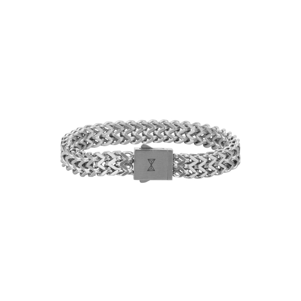 Bracciale da uomo in acciaio Double V - Inox