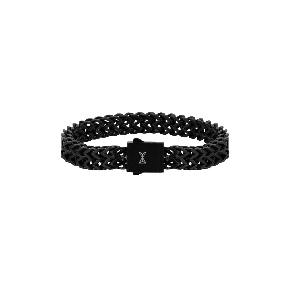 Bracciale da uomo in acciaio Double V – Noir