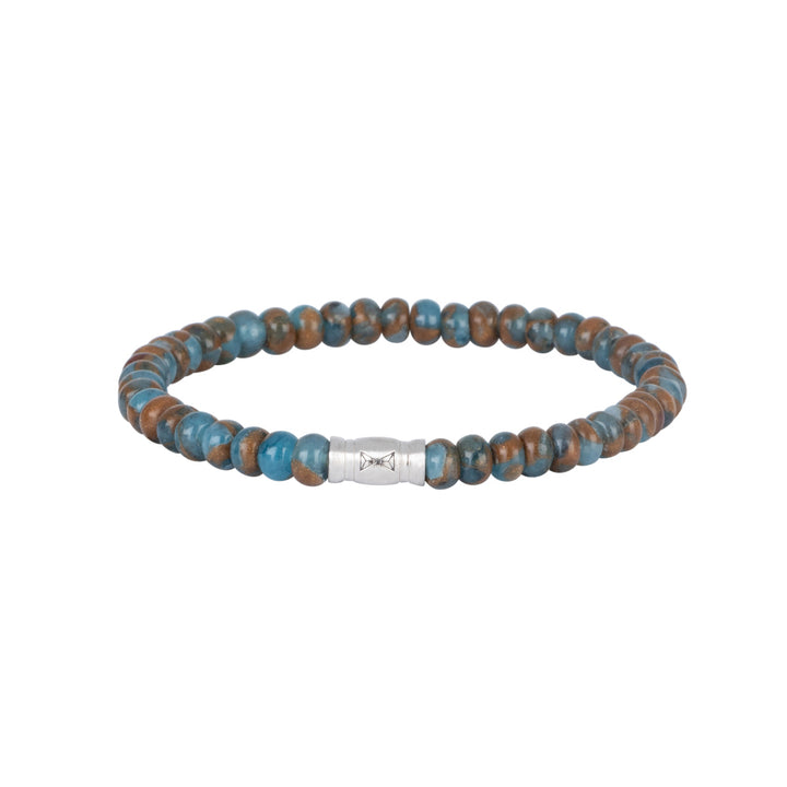 Bracciale di perline da uomo - Aqua Terra Oval - 6mm