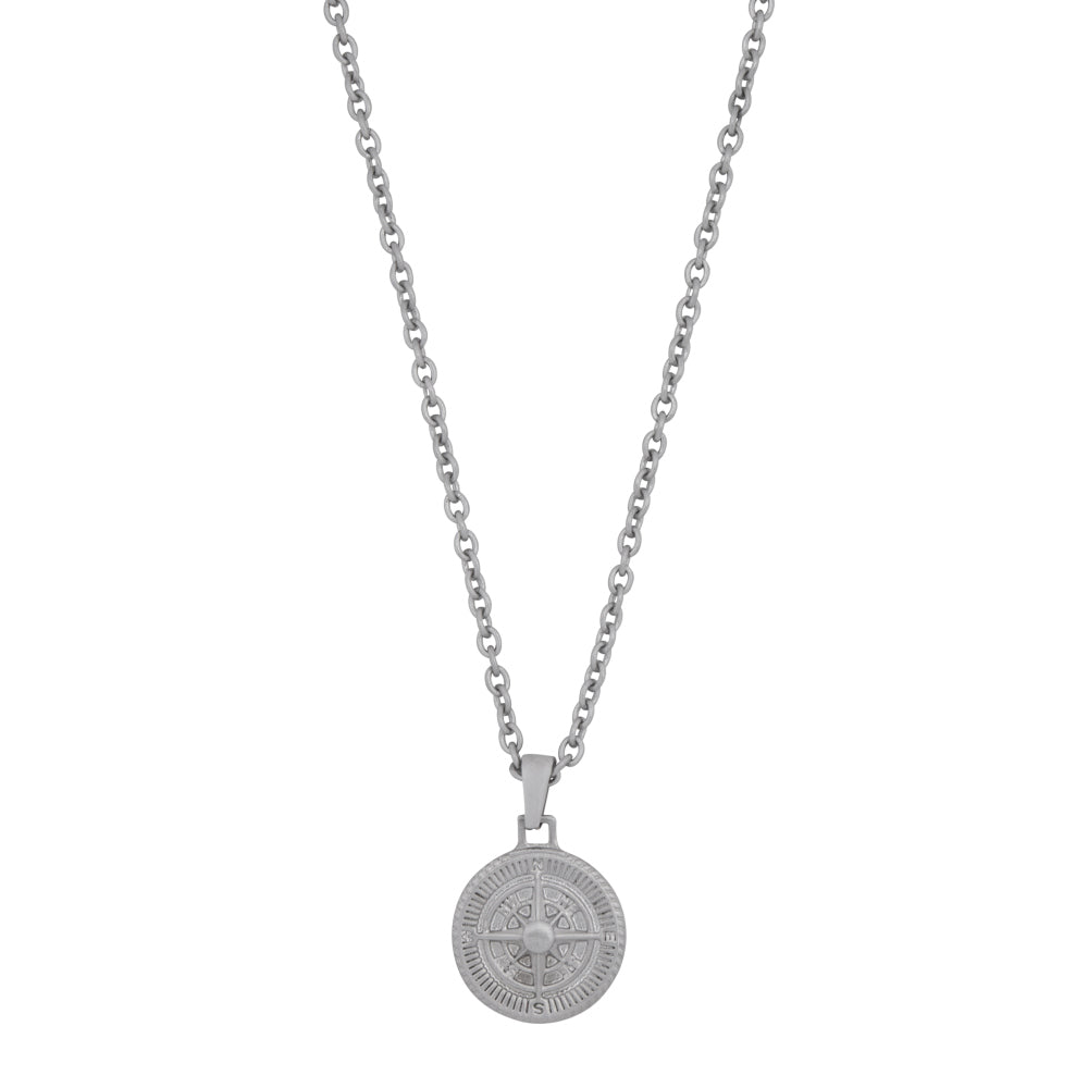 Collana in argento da uomo - Necklace Boussole - Inox