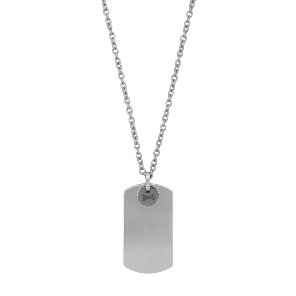 Collana in argento da uomo - Necklace Dogtag Plate - Inox