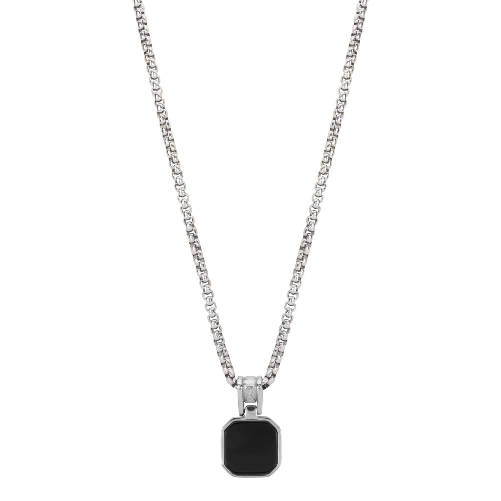 Collana in argento da uomo - Necklace Rolo Onyx Rocks