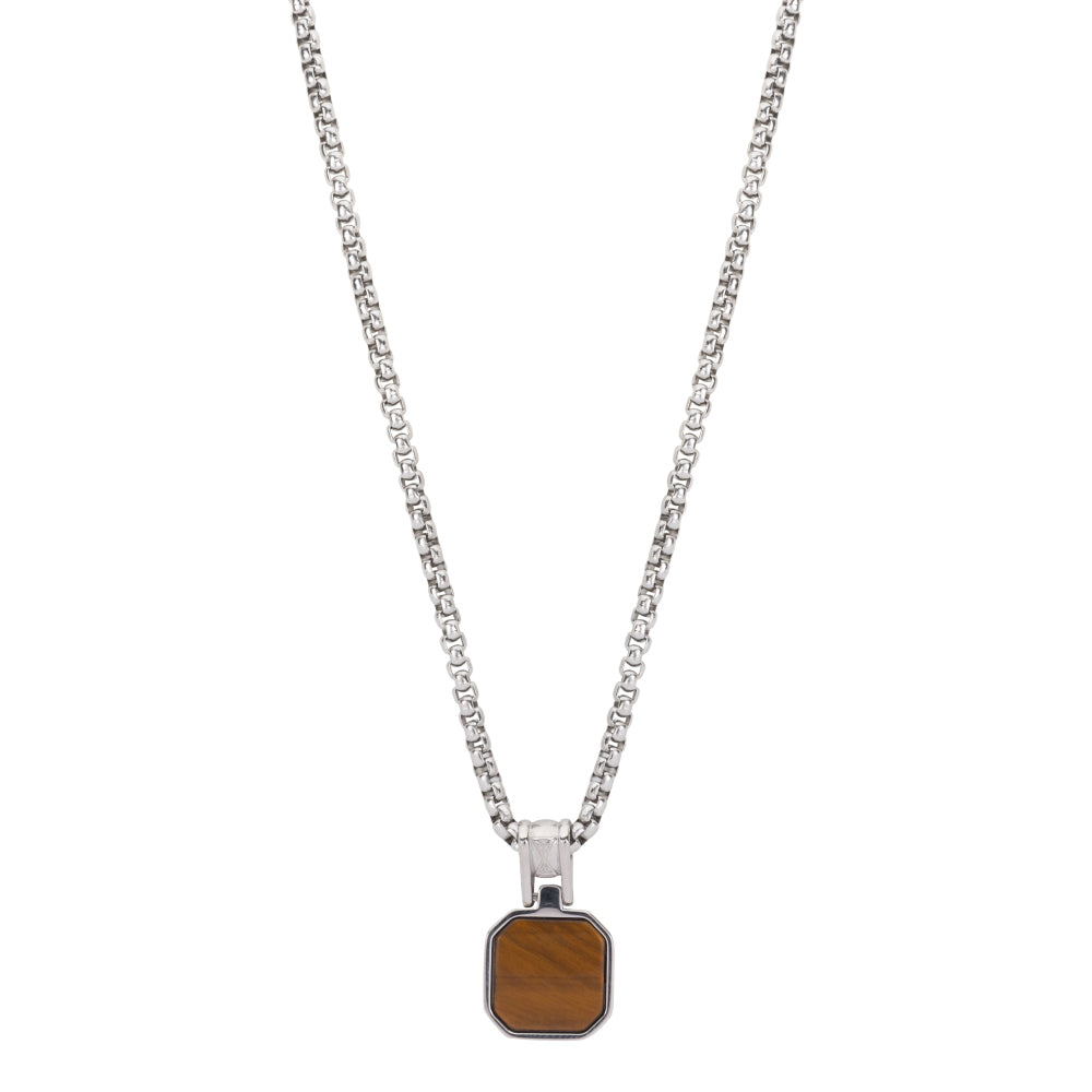 Collana in argento da uomo - Necklace Rolo Tiger Rocks
