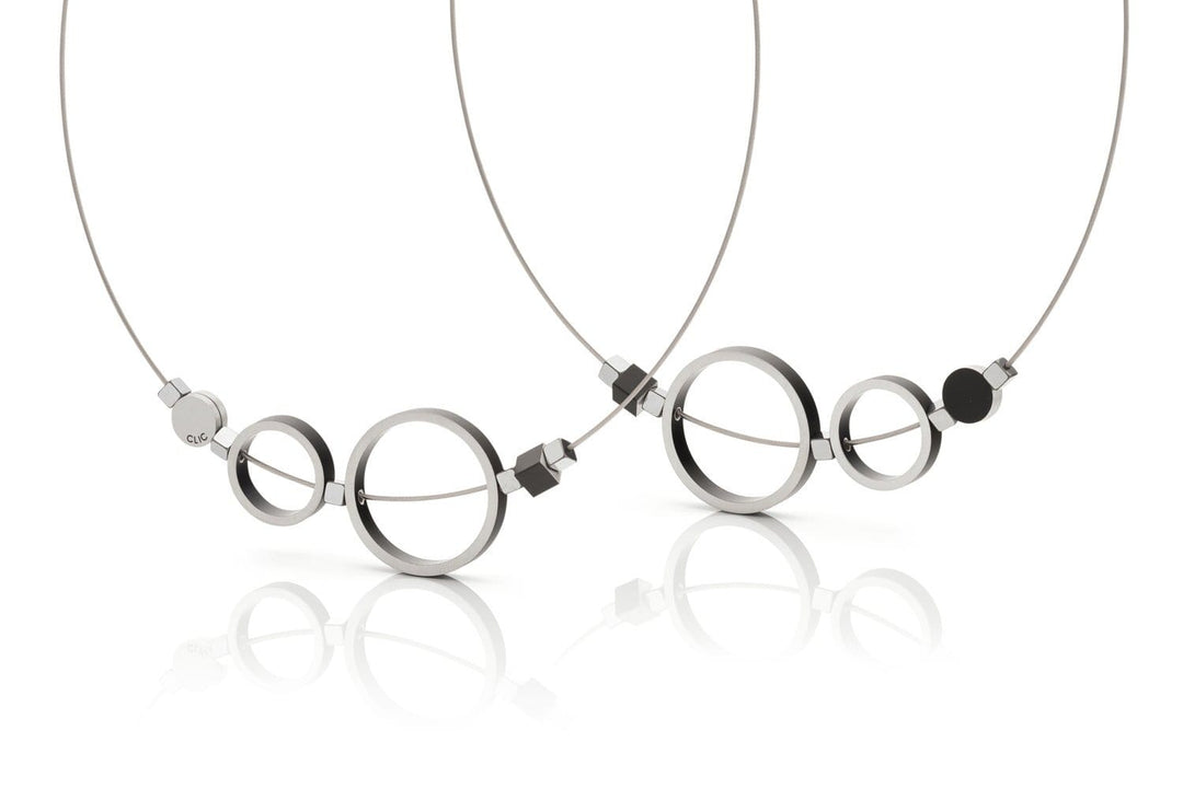 Collana Anelli Nera C186Z