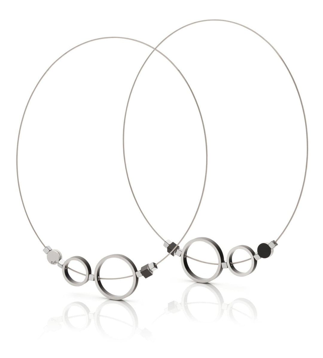 Collana Anelli Nera C186Z