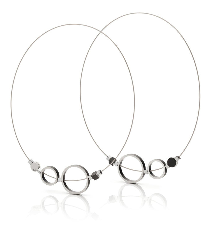 Collana Anelli Nera C186Z