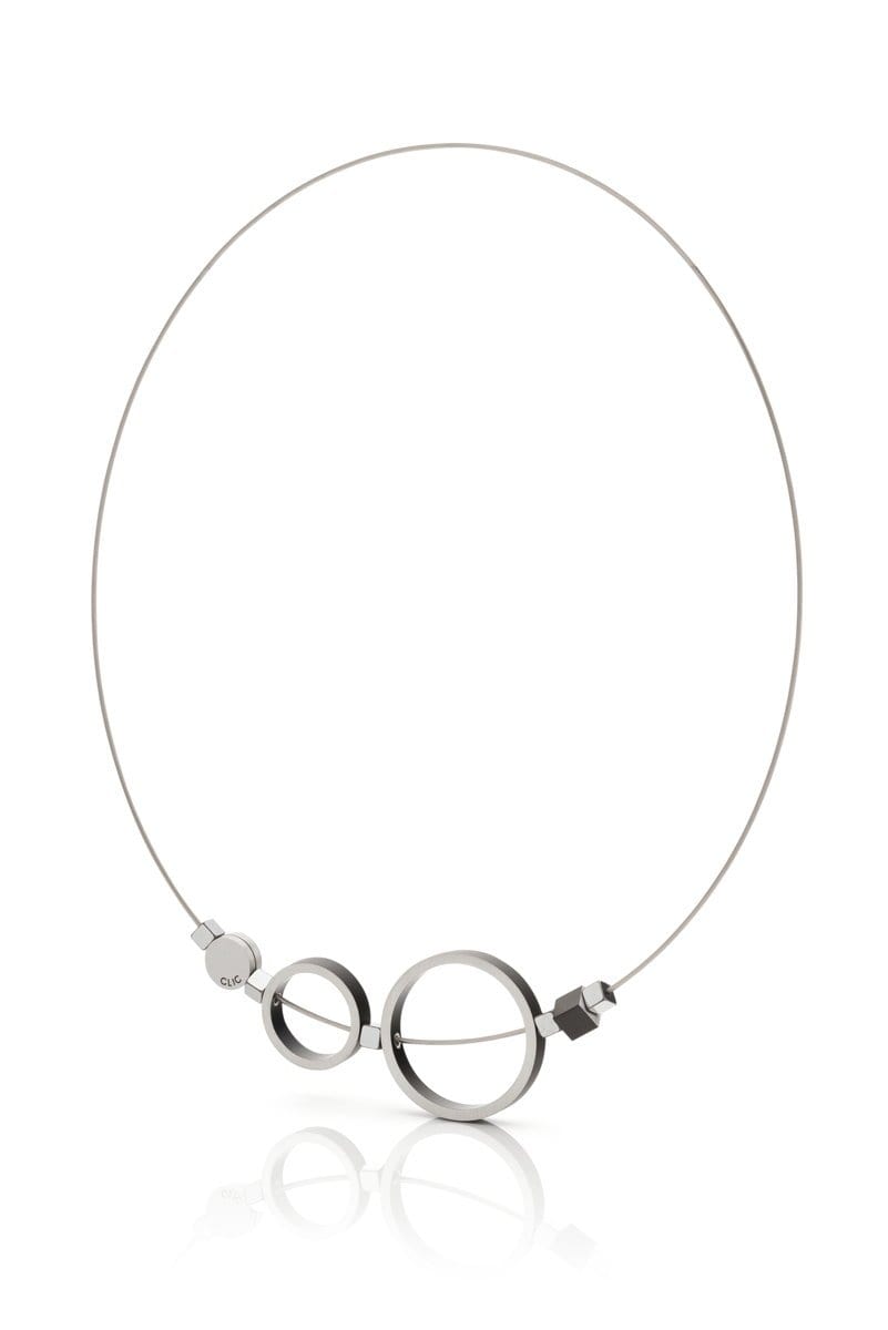 Collana Anelli Nera C186Z