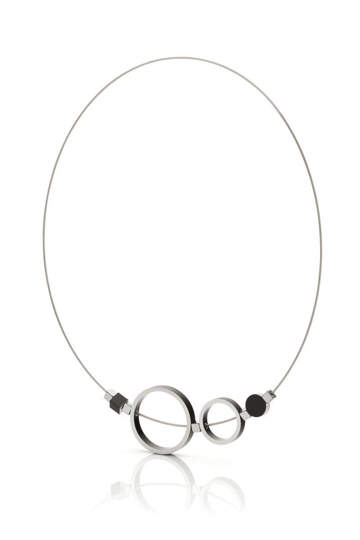Collana Anelli Nera C186Z