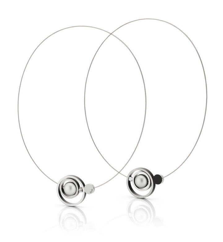 Collana Anelli Intrecciati Nera C187Z