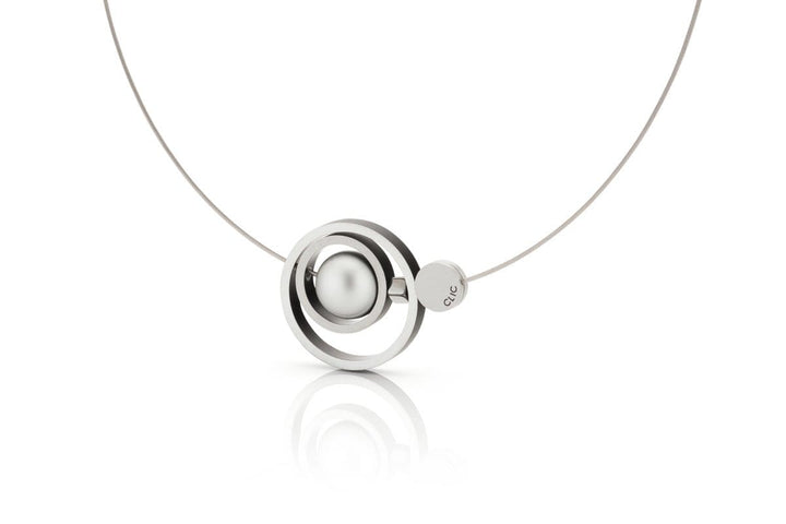Collana Anelli Intrecciati Nera C187Z