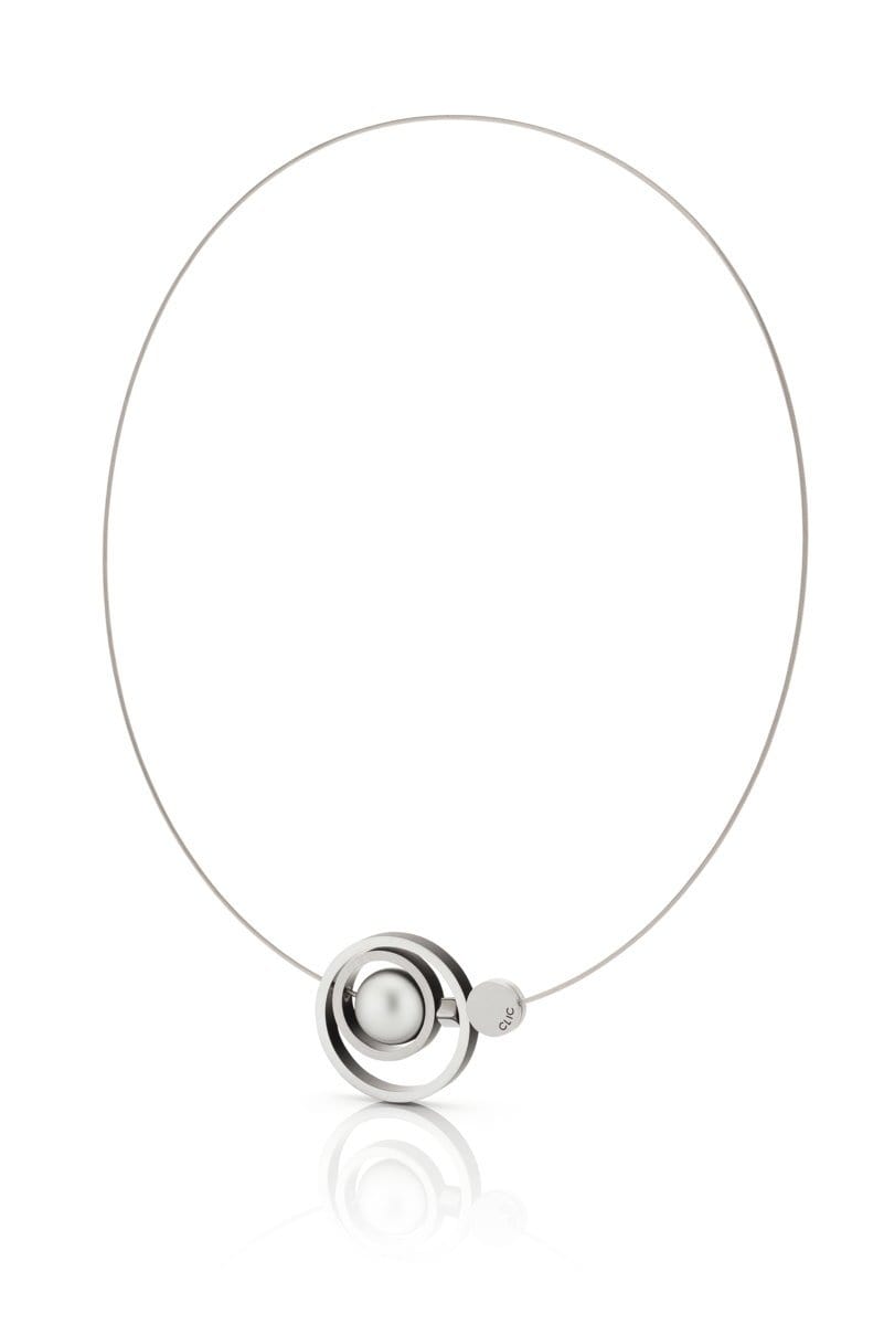 Collana Anelli Intrecciati Nera C187Z