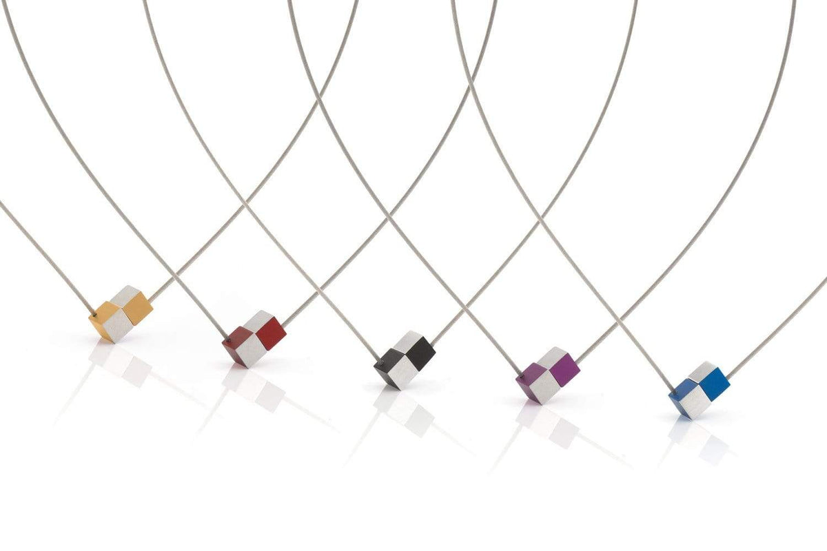 Collana Due Cubetti Color Oro|Giallo C205G