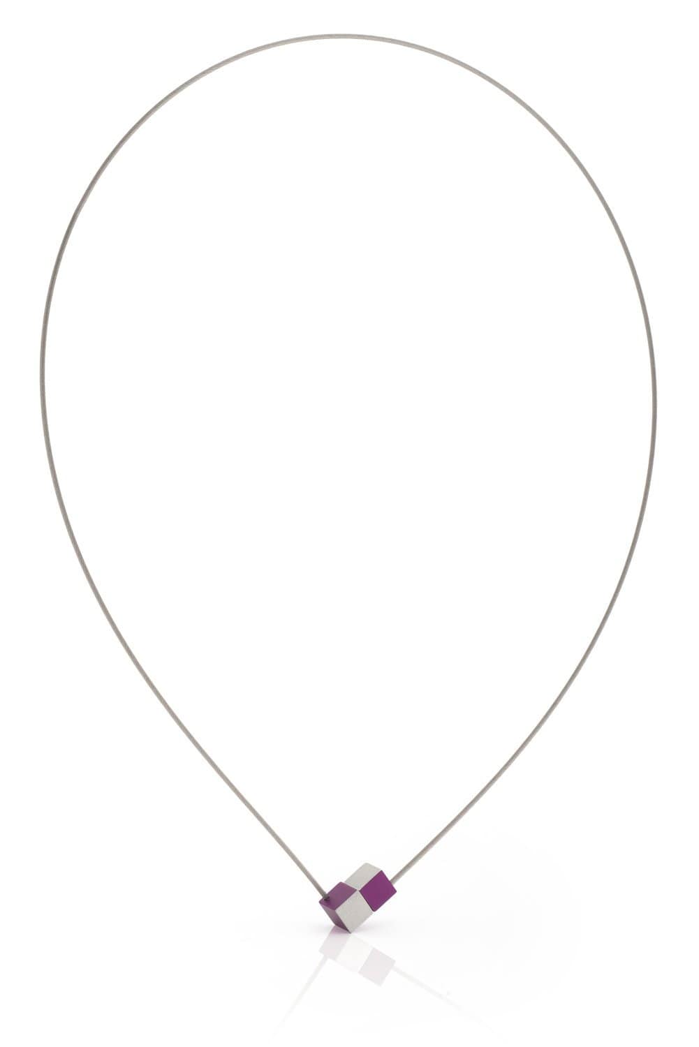 Collana Due Cubetti Viola C205P