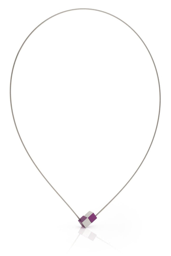 Collana Due Cubetti Viola C205P