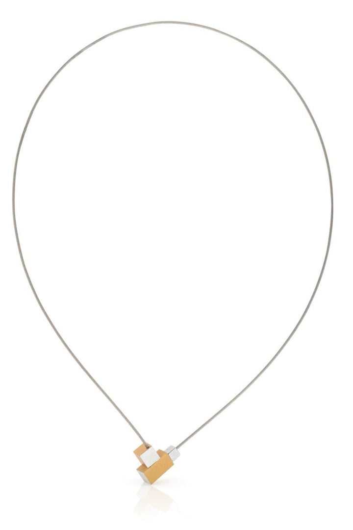 Collana Quadratino e Rettangolino Color Oro|Giallo C206G
