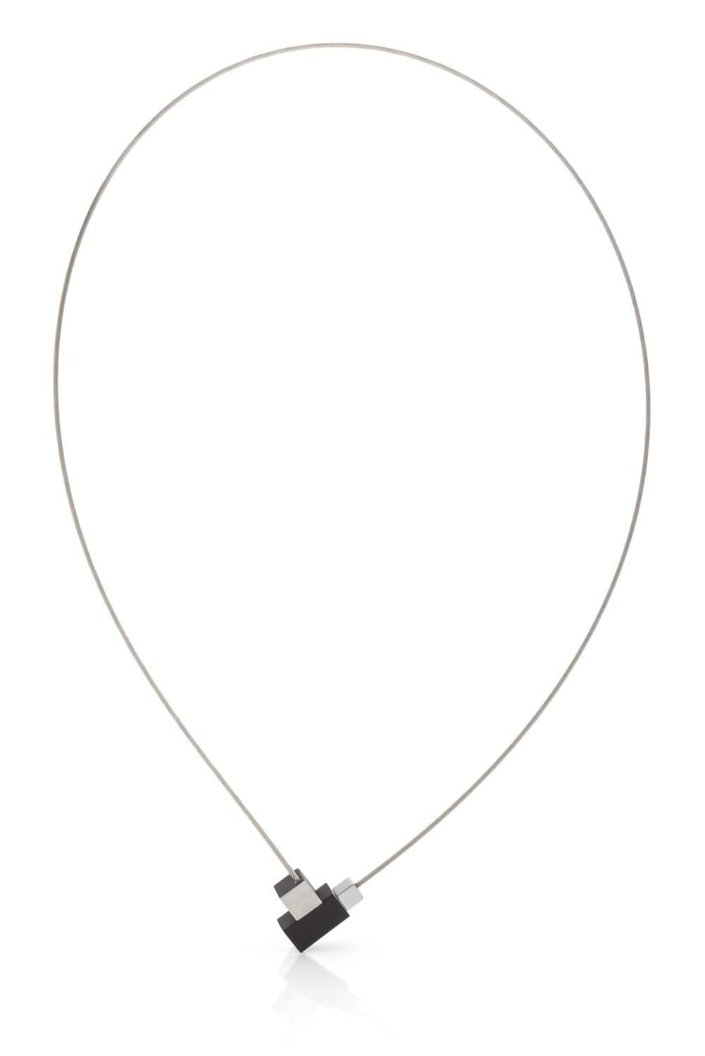 Collana Quadratino e Rettangolino Nera C206Z