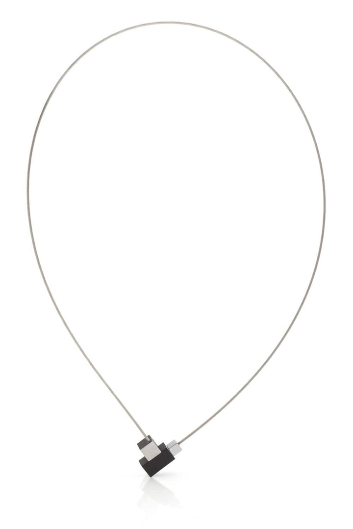 Collana Quadratino e Rettangolino Nera C206Z